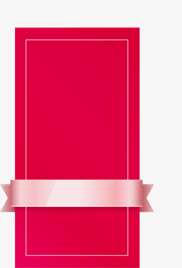 红色简约纸张边框纹理免抠