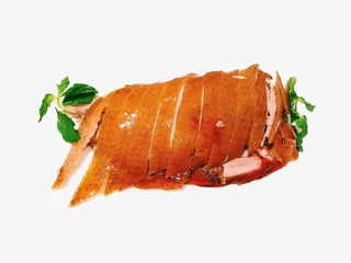 老北京烤鸭花朵绿菜片皮烤鸭特产免抠