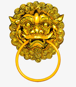 金属狮子头门环免抠