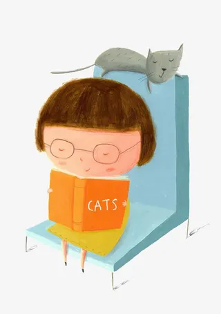 看书的小孩免抠