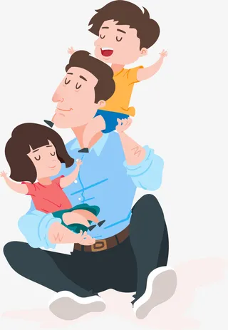 父亲节带孩子的父亲免抠