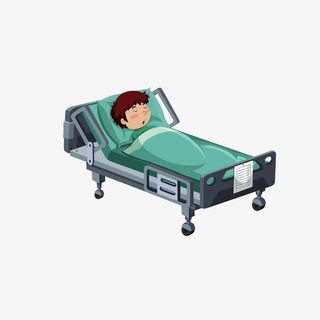 卡通生病的病人素材免抠