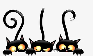 万圣节黑暗小猫咪免抠