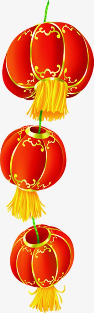 红色的中国风格元素灯笼免抠