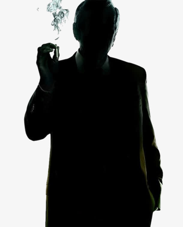 抽烟的男人剪影免抠