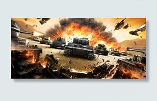 动漫炫酷火焰坦克背景banner