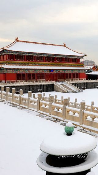 中国风故宫雪景建筑免抠