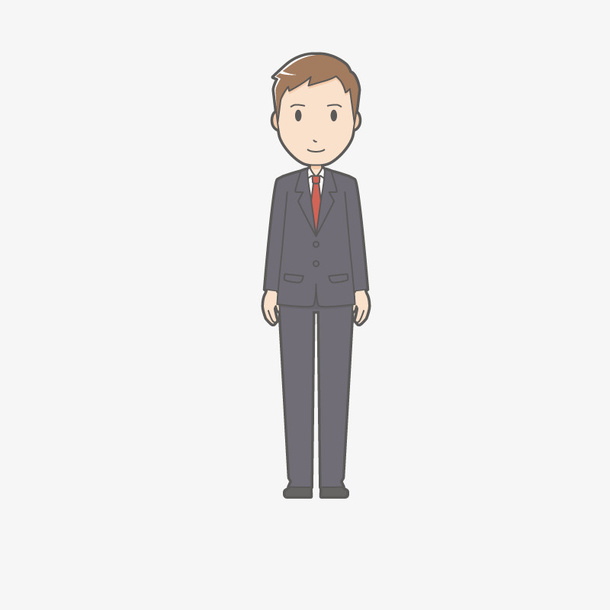 站立的卡通男人手绘图免抠
