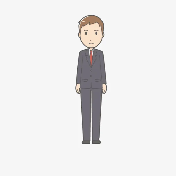 站立的卡通男人手绘图免抠