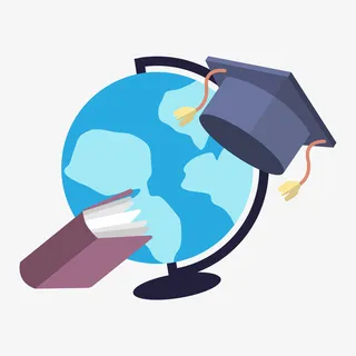 扁平风地球仪知识元素次免抠