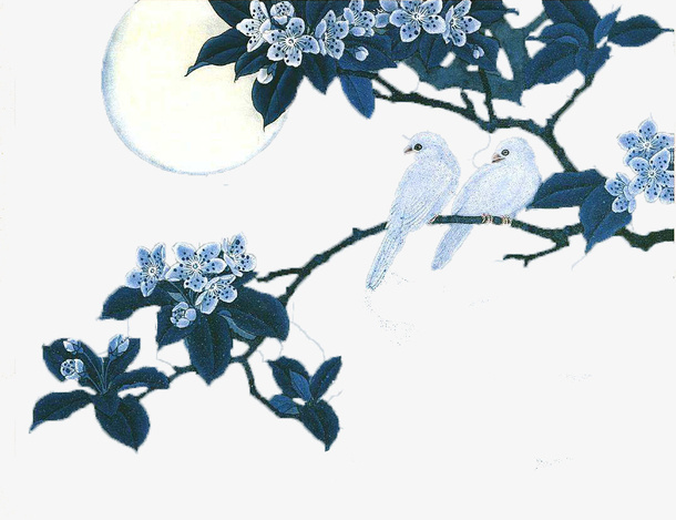 夜来香国画免抠