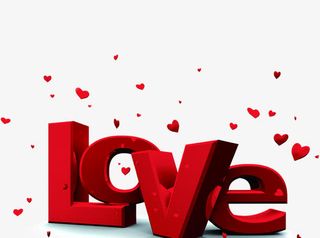 love爱心红色立体字免抠