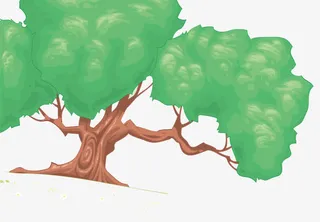 山坡上生长百年的老树免抠