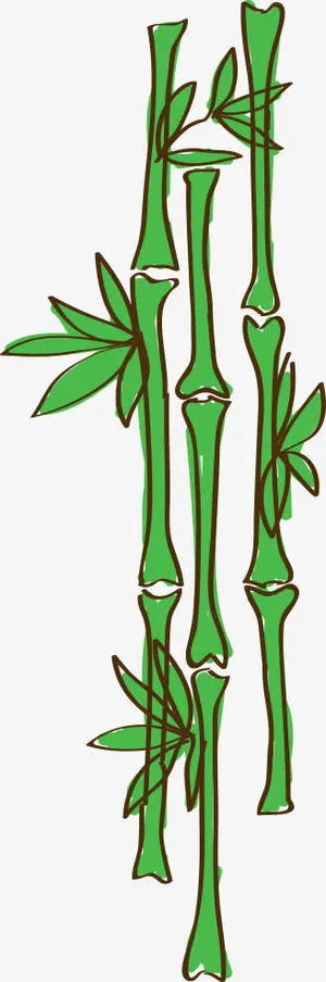 卡通手绘竹子免抠