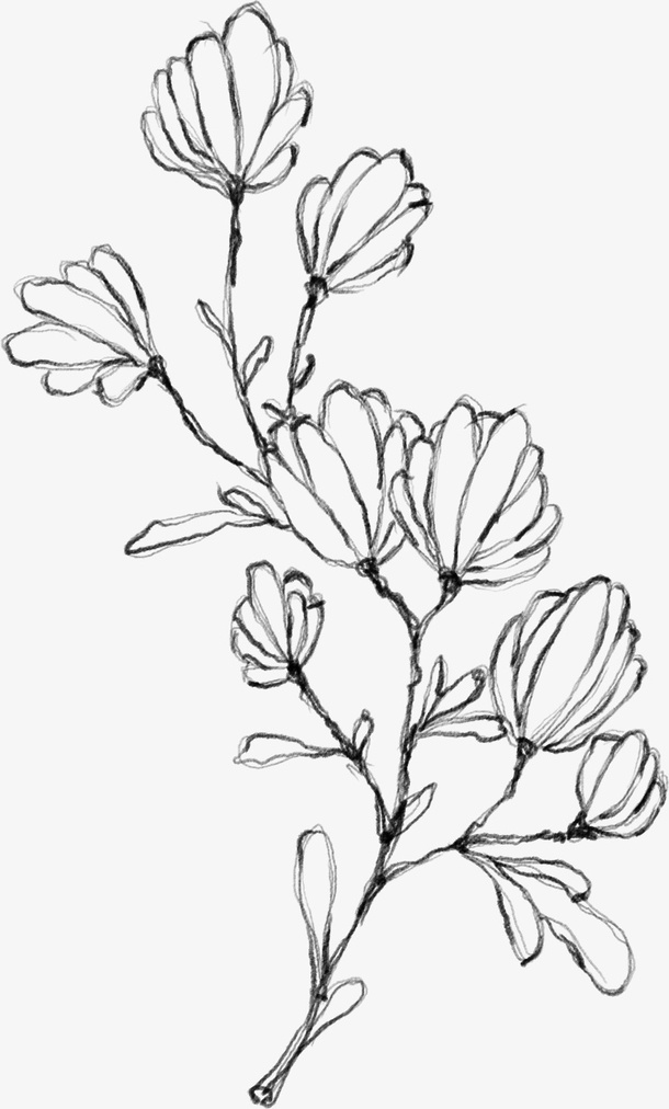 水墨花朵元素79免抠