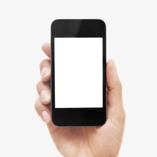 手拿空白屏手机免抠