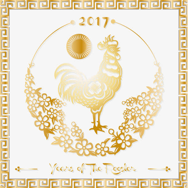 渐变金色公鸡免抠