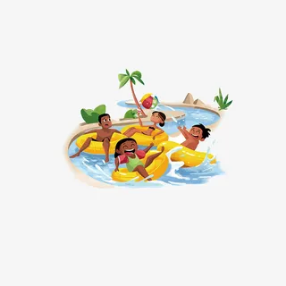 夏日漂流元素免抠