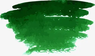 水墨绿色聊天框免抠