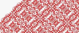 红色花纹免抠