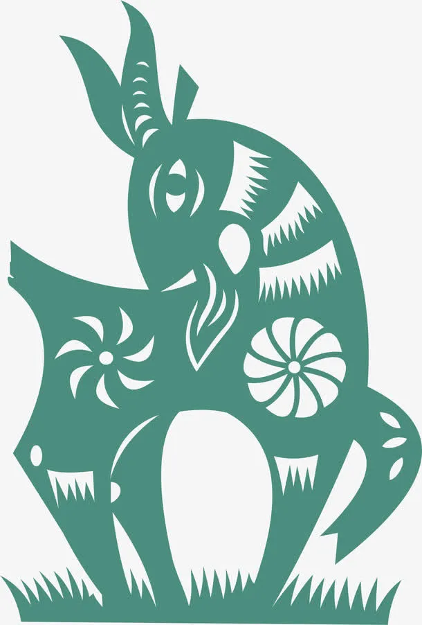 剪纸羊免抠