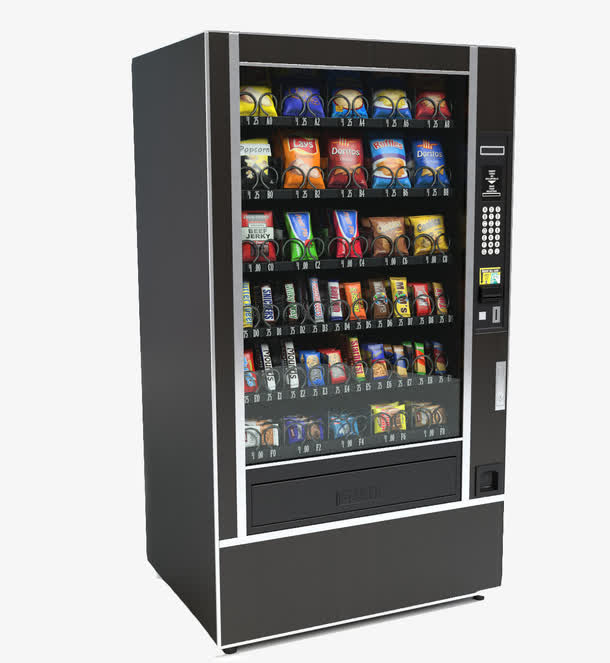 灰色零食贩卖机免抠