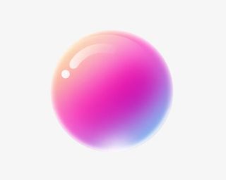紫色渐变卡通亮光圆球免抠