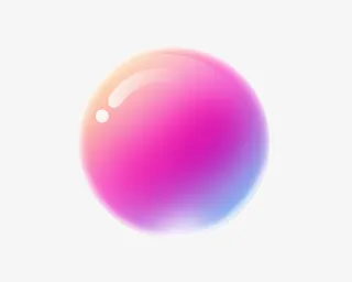 紫色渐变卡通亮光圆球免抠