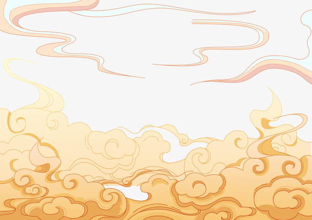 祥云花框国潮免抠