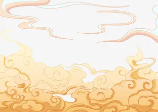 祥云花框国潮免抠