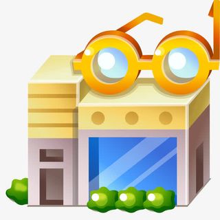 卡通手绘小区便利商店免抠