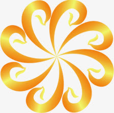 手绘黄色花纹医院装饰免抠