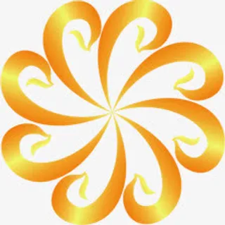 手绘黄色花纹医院装饰免抠