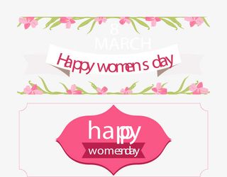 花朵边框妇女节海报免抠