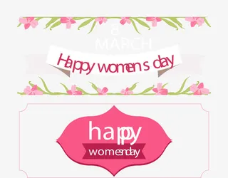 花朵边框妇女节海报免抠