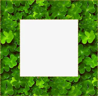 绿叶组成的边框免抠