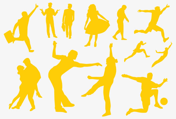 各界人士剪影矢量图免抠