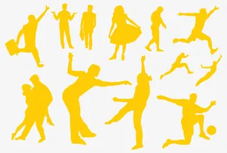 各界人士剪影矢量图免抠