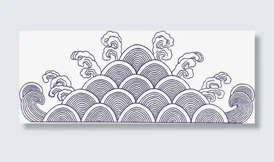 卡通手绘中国风祥云纹理免抠