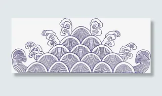 卡通手绘中国风祥云纹理免抠