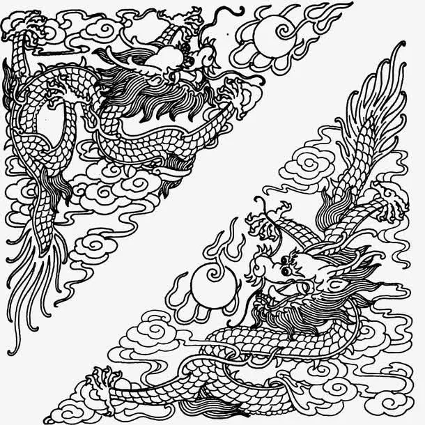 黑色三角对称花纹免抠
