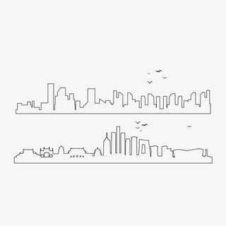 城市线条剪影免抠