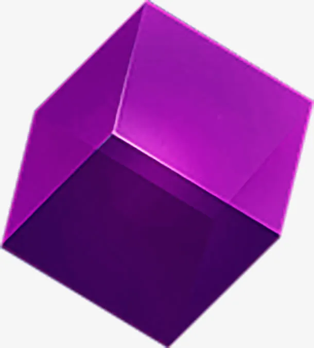 紫色立方体免抠