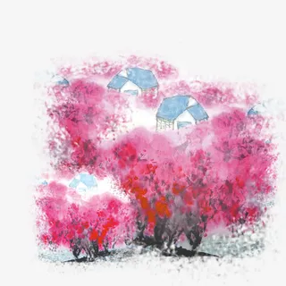 千里莺啼绿映红免抠