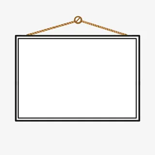 墙挂线条黑边相框免抠