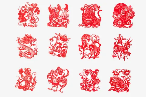 新年新春生肖动物剪纸免抠