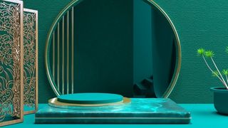 国潮风，青色，古风，化妆品，产品，背景高清