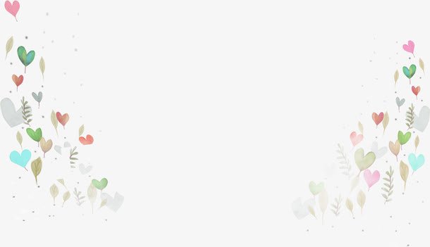 手绘可爱心形花纹边框造型免抠