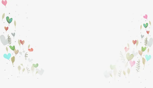 手绘可爱心形花纹边框造型免抠