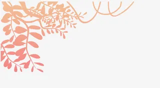 卡通红色渐变装饰树枝树叶免抠